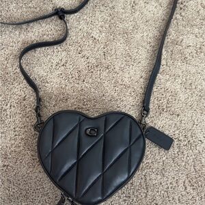 Coach Quilted Black Heart Crossbody Bag